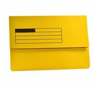 Foolscap Document Wallets 285gsm, Assorted Colours, Pack of 10 Folders (Yellow)