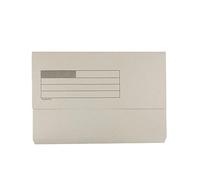 Foolscap Document Wallets 285gsm, Assorted Colours, Pack of 25 Folders (Grey)