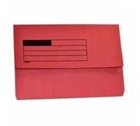 Foolscap Document Wallets 285gsm, Assorted Colours, Pack of 25 Folders (Red)