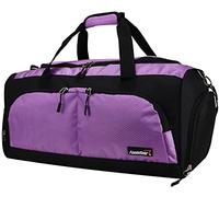 foolsGold Gym Duffle Bag with Shoe Compartment - Large Sports Holdall with Multiple Pockets, Fully Lined Interior, Durable 600D Polyester, Padded Strap & Base Pads - Purple