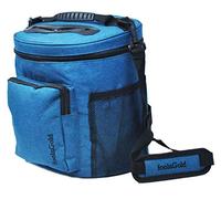 foolsGold Pro Easy Carry Dual Slot Knitting Bag for Wool and Yarn with 2 Organiser Sections and Zip Pocket - Teal
