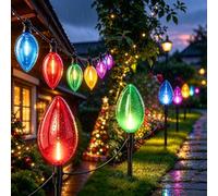 FOOMAN C9 12.5M/41FT 10 LED Smooth Large Colorful Outdoor String Lights | IP65 Waterproof Jumbo Outdoor Lawn Festoon Lights Shatterproof Mains Powered Christmas Decoration for Holiday Garden Party
