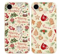 Foonary 2 Pack Christmas Candy Red Motifs Phone Case foriPhone 17 Air 6.6",with Xmas Cookies Aesthetics Pattern,Soft Silicone Shockproof Bumper Protector Cover for iPhone 17 Air,for Women and Girls