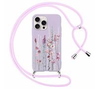 Foonary Cover with Lanyard for Apple iPhone 16 Pro 6.3 Inches, Case with Lanyard Necklace and Shoulder Strap Aesthetic Designs Soft TPU Necklace Adjustable Protective Rope Case for iPhone 16 Pro,