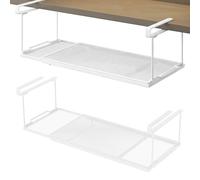 Foonary Under Shelf Hanging Basket, Adjustable Distance Metal Hanging Basket, Base Cabinet Organiser for Kitchen, Pantry, Shoe Cabinet, Wardrobes (38-70 cm)