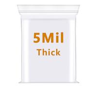 Foopama 200 PCS 2" x 3" Thick 5 Mil Small Clear Zip Poly Lock Plastic Bags Seal Reclosable Zip Bag Heavy-Duty Jewelry Earrings Necklace Ring Coin Beads Pill Zipper Bags