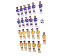 Foosball Player Replacement, 11 Purple and 11 Yellow Table Football Men with Resin Material, Easy to Install Soccer Men for 1.4M Tables, Comes With Soccer Ball, Ideal