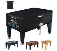 Foosball Table Cover, Upgraded 420D Oxford Table Soccer Cover,Universal Outdoor Football Table Cover Waterproof with Waterproof Strips, Ventilation Openings and 4 Reflective Strips Handles