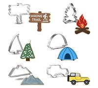 Foose Cookie Cutters Mountain Camping 6 Pc Set with Recipe Card, Made in USA