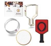 Foose Cookie Cutters Pickle Ball Cookie Cutter 2 Piece Set, Pickle Ball 4 in, Ball 2.5 in, Tin Plate Steel, USA Made