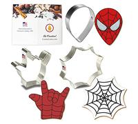 Foose Cookie Cutters Super Hero Cookie Cutter 3 Pc Set, 4-4.5 in, Spider Web Tin Plate Steel, USA