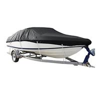 FOOSKOO Boat Cover 17-27ft Jumbo Cruiser Boat-Cover Heavy-Duty Marine Water Sun proof UV Protection Fish-Ski VHull Mooring Cover (Color : 23ft - 25ft Black)