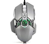 FOOSKOOSB Gaming Mice Macro Programming Usb Lighting Computer Cable Esport Gaming Mouse 9-button Wired Mouse ?Silver gray