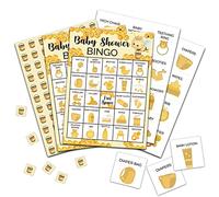 Foosproea Baby Shower Bingo Games - Gender Neutral Bingo Cards for 24 Players, Bumble Bee Card Game for Family and Friends Activities, Honeycombs Baby Shower Party Supplies Decorations