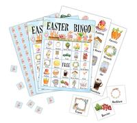 Foosproea Easter Bingo Cards, Easter Bingo Games for 24 Players, Easter Games for Family Friends Large Group Activities, Easter Party Favors Supplies Decorations(19)