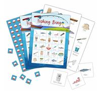 Foosproea Fishing Bingo Cards, Camp Let's Go Fishing Bingo Games for 24 Players, Camping Party Games for Family Friends Large Group Activities, Fishing Party Favors Supplies Decorations(30)