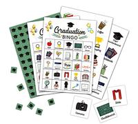 Foosproea Graduation Bingo Cards, Graduation Game for 24 Players, Grad Party Games for Family Friends Activities, Holiday Party Favors Supplies Decorations(09)