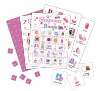 Foosproea Sleepover Bingo Cards, Pajama Party Game for 24 Players, Slumber Party/Bridal Shower Games for Friends Besties, Women Birthday Party Favors Supplies Decorations(34)