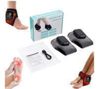 Foot Advanced Renew Triple Method Massager, Electric Foot and Ankle Massager Heated Wrap with 3 Levels of Heat and Vibration, Heated Ankle Wrap for Achilles Tendinitis and Plantar Fasciitis (B-2PCS)