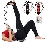 Foot and Calf Stretcher for Plantar Fasciitis, Premium Physiotherapy Stretching Strap Improves Strength and Relief to Heel Spurs, Calf, Thigh and Hip (Black)