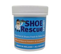 Foot and shoe powder 100g - Odour remover and eliminator - Developed by a registered podiatrist Shoe Rescue is a 100% natural deodorant remedy to eliminate smelly shoes and feet - Keeps feet fresh
