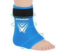 Foot Ankle Ice Pack Wrap for Swelling,Reusable Gel Ice Pack for Sprained Ankle Injuries,Cold Therapy Sleeves Compression for Plantar Fasciitis Relief, Achilles Tendonitis, Sore Feet & Heel (Blue)