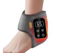 Foot & Ankle Massager - Heated Ankle Brace with Heating, 5 Massage Levels, Type-C Rechargeable Heat T?erapy Wrap for Pàin Relief, Sprain Recovery & B?Bloôd Circulation