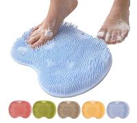 Foot Back Cleaning Pad, 2026 Upgrade Shower Foot Scrubber Mat Slip Suction Cups Foot Scrubber, Shower Foot Scrubber Mat Back Washer for Men and Women (Blue)