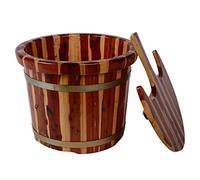 Foot Basin Solid Wood Bucket Thick Wooden Foot Bath Bucket Massage Spa Sauna Soaking Wooden Bucket Spa Home Washbasin, B-30cm