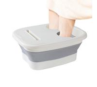 Foot Bath Basin Foldable, Portable Wash Basin Water Bucket, Foldable Bucket with Foot Massager Spa for Pedicure and Stress Relief, 40x32x17cm