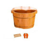 Foot Bath Basin， Solid Wood Feet Tub Foot Soaking Barrel Spa Bath Massager Sturdy Wooden Bucket for Massage