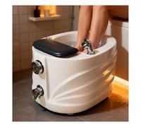 Foot Bath Basin with LED Color Lights Acrylic Massage Pedicure Sink Wave-Action Feet Spa Basin Portable Spa Foot Tub for Home and Hotel Use to Soak and Relieve Stress