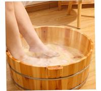 Foot Bath Bowl, 14.2x6.3inch Wooden Pedicure Bowl, Spa Massage Foot Soaking Tub Bath Basin for Home Sauna Care