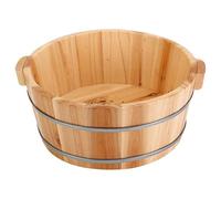Foot Bath Bowl Wooden Pedicure Bowl Spa Massage Foot Soaking Tub Bath Basin Remove Dead Skin for Home Sauna Care 14.2x6.3 Inch