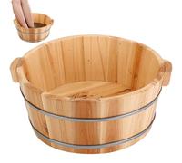 Foot Bath Bowl Wooden Pedicure Bowl Spa Massage Foot Soaking Tub Bath Basin Remove Dead Skin for Home Sauna Care 14.2x6.3'' Health Personal Care Pedicure Bow