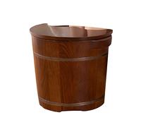 Foot bath, home spa, foot bath, massage, spa, sauna, soaker, foot bath, wooden bucket, spa, basin with lid and universal wheel, 30 cm