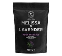 Foot Bath Salt with Lavender & Melissa Essential Oils - 1kg /1000g - Natural Sea Salt Foot Bath - Foot & Nail Soak - Pedicure Foot Soak - Soothing Foot Soak - Smelling Salts - Aromatherapy Bath Salts
