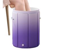 Foot Bath Soak Tub - Folding Feet Spa Bucket for Seniors | Massaging Anti-Tip Basin, Deep Soak Design with Non-Slip Base, Portable Spa Foot Container for Bathroom Hotel Home Relaxation, Purple Daisy