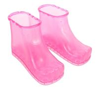 Foot Bath Soaker Shoes PVC Portable Warm Water Soaking Boots | Home Spa Use, Post Relaxation Comfort, Toes and Feet Care, One Pair, Rose Red Small