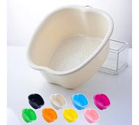 Foot Bath spa Bowl, Home Foot Spa Tub, Thick Sturdy Plastic Foot Soaking Bath Basin for Pedicure, Detox and Massage, Perfect to Soak Your Feet, Toe Nails and Ankles (White)