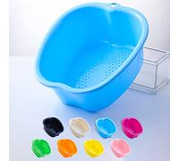 Foot Bath spa Bowl, Home Foot Spa Tub, Thick Sturdy Plastic Foot Soaking Bath Basin for Pedicure, Detox and Massage, Perfect to Soak Your Feet, Toe Nails and Ankles (Blue)