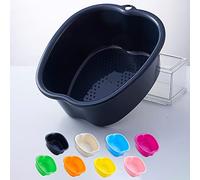 Foot Bath spa Bowl, Home Foot Spa Tub, Thick Sturdy Plastic Foot Soaking Bath Basin for Pedicure, Detox and Massage, Perfect to Soak Your Feet, Toe Nails and Ankles (Black)