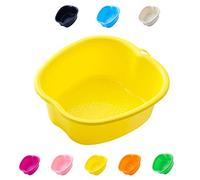 Foot Bath spa Bowl, Home Foot Spa Tub, Thick Sturdy Plastic Foot Soaking Bath Basin for Pedicure, Detox and Massage, Perfect to Soak Your Feet, Toe Nails and Ankles (Yellow)