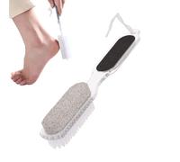 Foot Brush, 4-in-1 Double-Sided Portable Pedicure Tools, Foot Callus Remover, for Caring for Dead, Dry, Rough, Hard Cracked Skin for Shower, Home and On the Go
