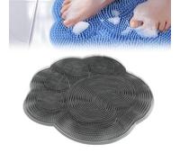 Foot Brush for the Shower, Shower Brush Back, Bath Massage Pad with Non-Slip Suction Cups, Silicone Foot Scrubber Mat for Shower, Body Brush for Cleaning Back (Black, Claw Shape)