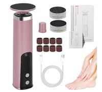 Foot Callus Remover - Electric 2 in 1 Pedicure Scrubber, Dead Skin Foot File Tool, Sandpaper Discs with Grinding Heads, Powerful Easy Procedure Design, Professional Personal Care Device for Women Men