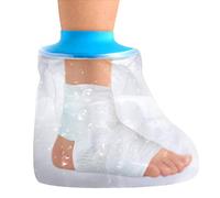 Foot Cast Cover for Shower Bath, Adult Watertight Foot Protector,Waterproof Soft Comfortable Watertight Seal to Keep Wounds Dry, with No Mark on Skin Reusable and Lightweight… (Foot)