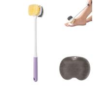 Foot Cleaning Brush, Toe Gap Cleaning Brush Toe Washer for The Shower Multifunctional Foot Wash Brushs with Long Handle Toes and Foots Scrubber No Dead Corners for Foots Cleanings (Purple)