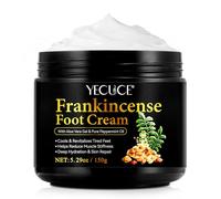 Foot Cream with Frankincense Oil, Cooling and Soothing for Foot, Support Soreness and Stiffness in Tired Feet, Shoulders & Neck, Hydration & Repair for Dry, Cracked Heels, Feet & Skin - 5.29 Fl Oz