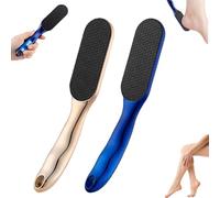 Foot File Beyond The Cream, Pedicure Tools Feet Scrubber Dead Skin Foot Grinder, Reusable Professional Long-Handled Pedicure File, Wet and Dry Feet Grinder (Blue+Gold)